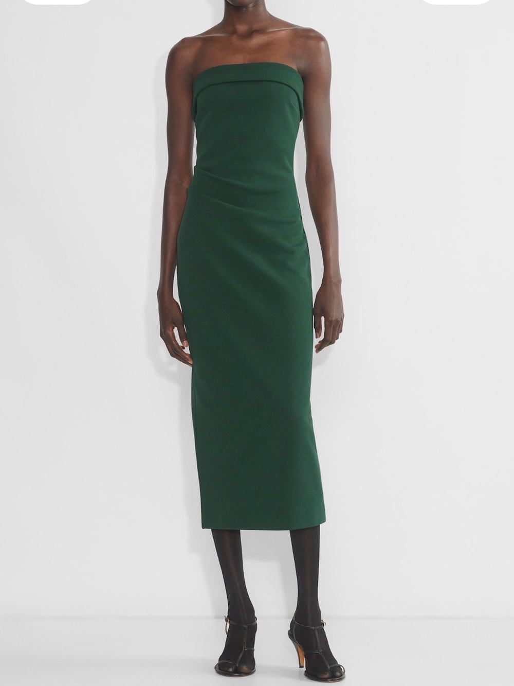 Aritzia Babaton Figureknit Eyecatcher Dress Size M Like new Scarab Green